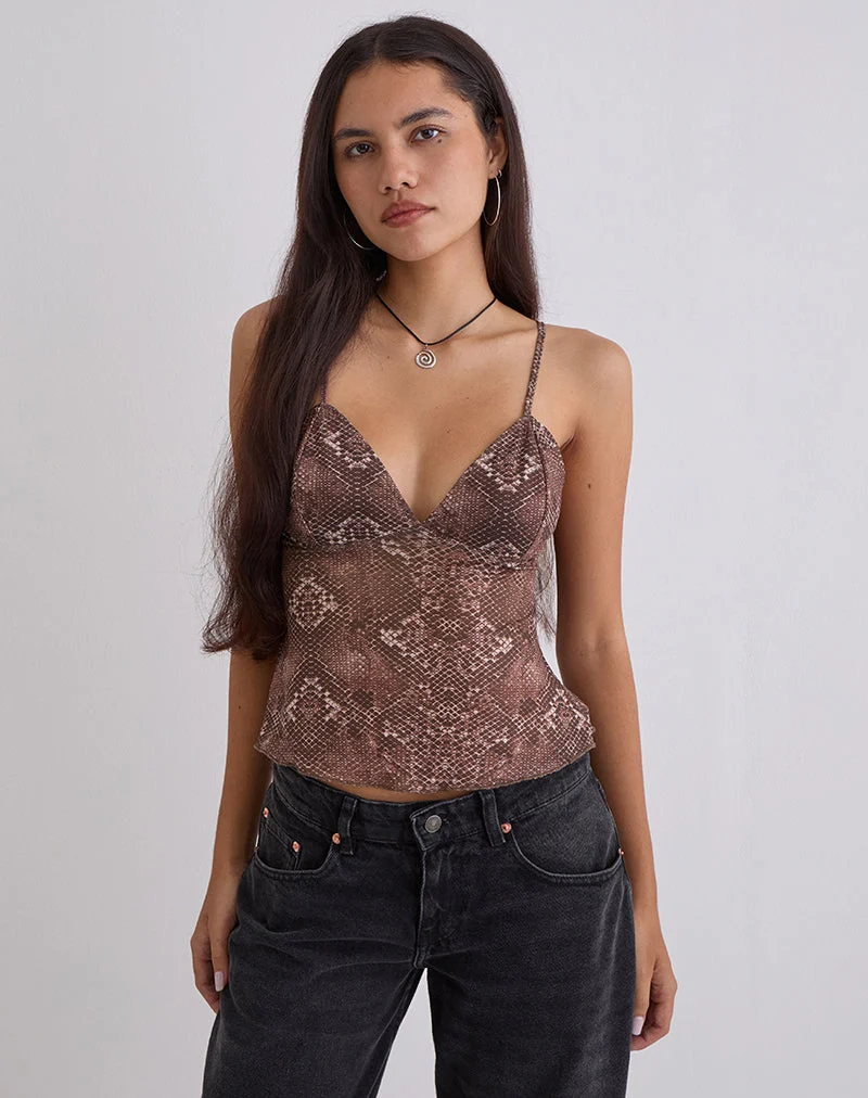 Top Elowyn Cami en peau de serpent oversize
