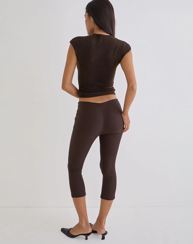 Capri à lacets Aelva en tailleur marron foncé