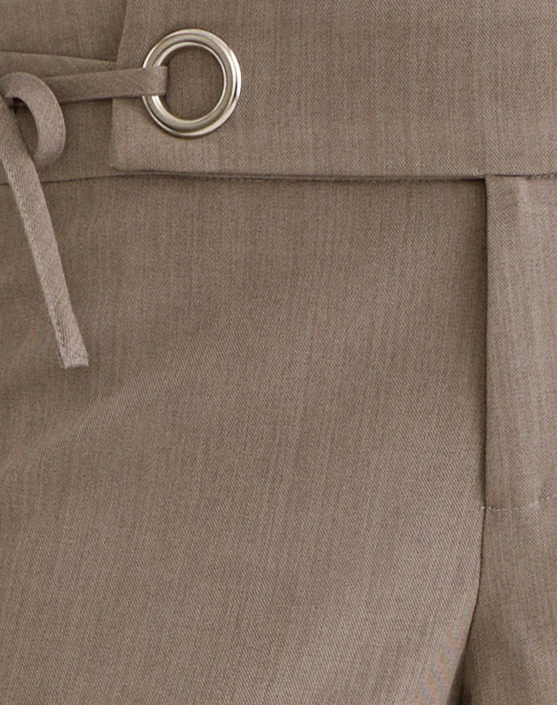 Pantalon Tova Tie Tailoring en beige kaki