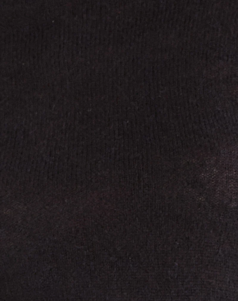 Pull à bords roulés Kaleo en tricot noir