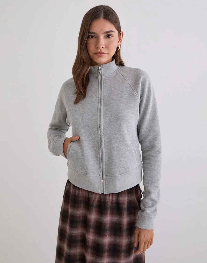 Pull à col roulé Tamayo Zip en gris chiné