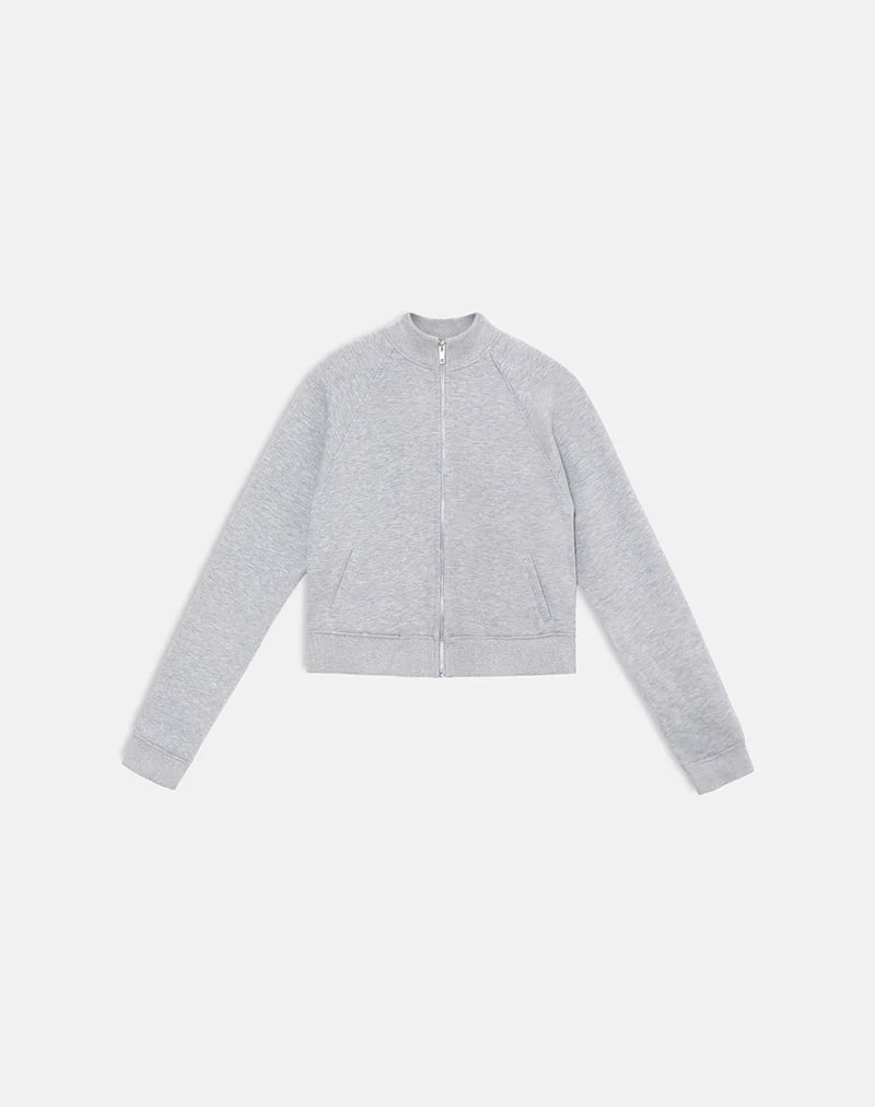 Pull à col roulé Tamayo Zip en gris chiné