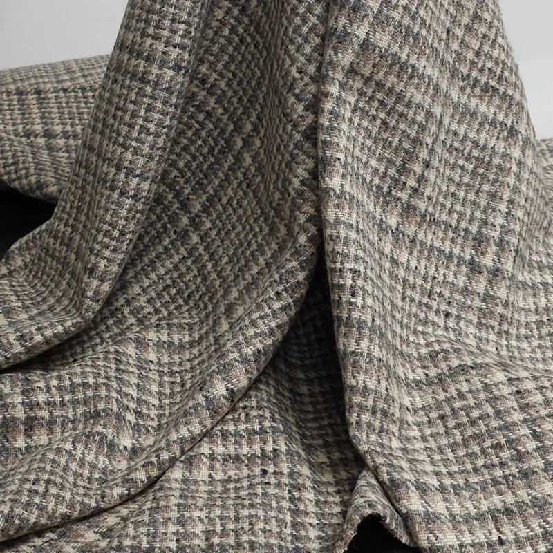 Pure laine | Carreaux | Crème et taupe