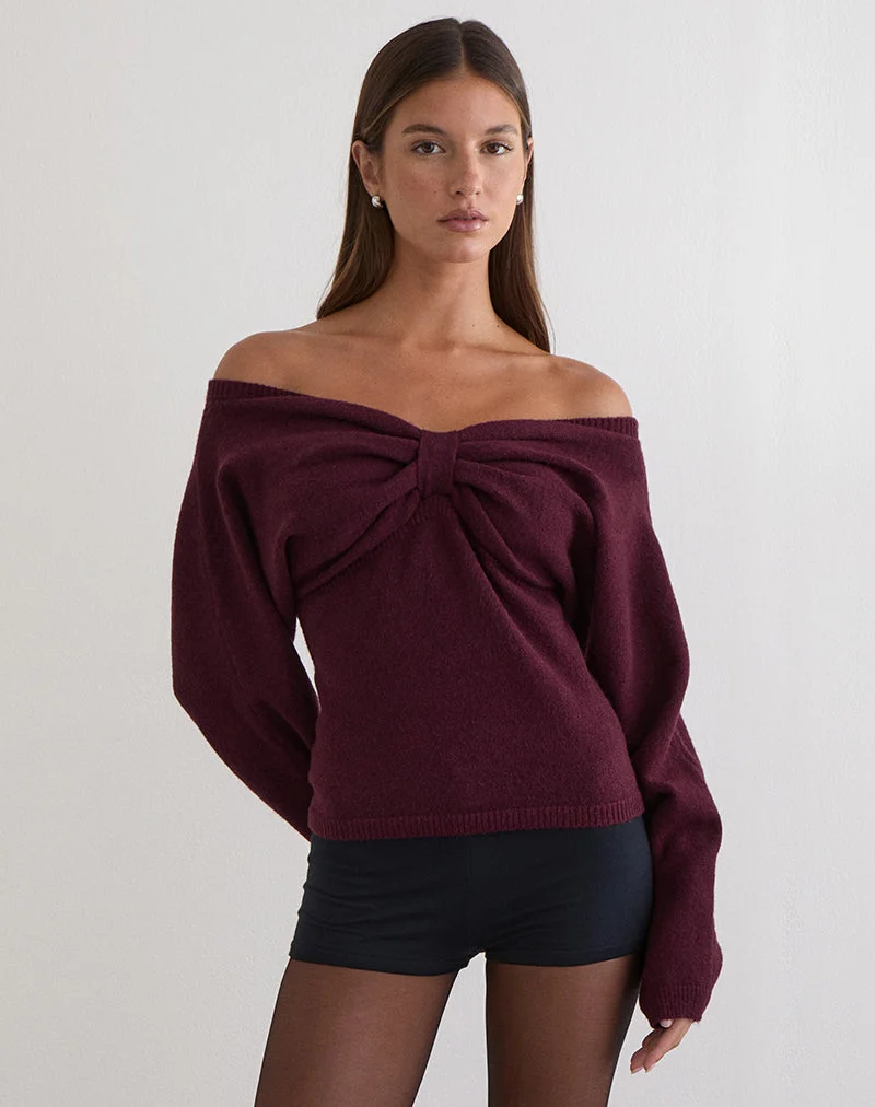 Sikuna Bow Jumper en violet foncé
