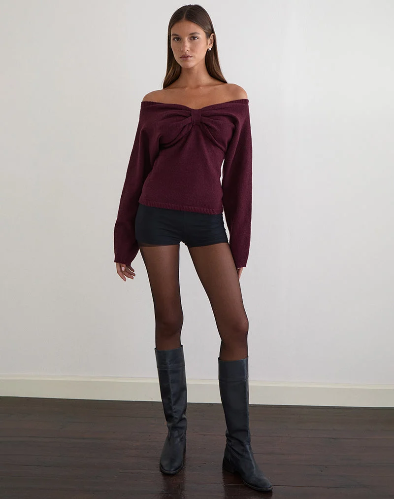 Sikuna Bow Jumper en violet foncé
