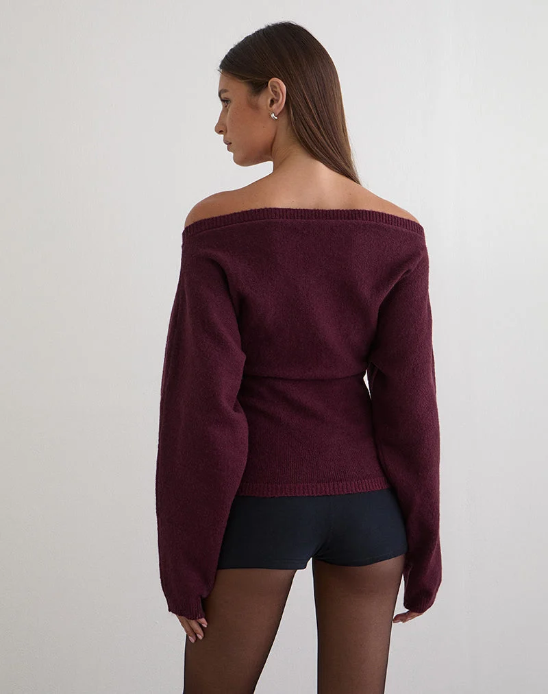 Sikuna Bow Jumper en violet foncé