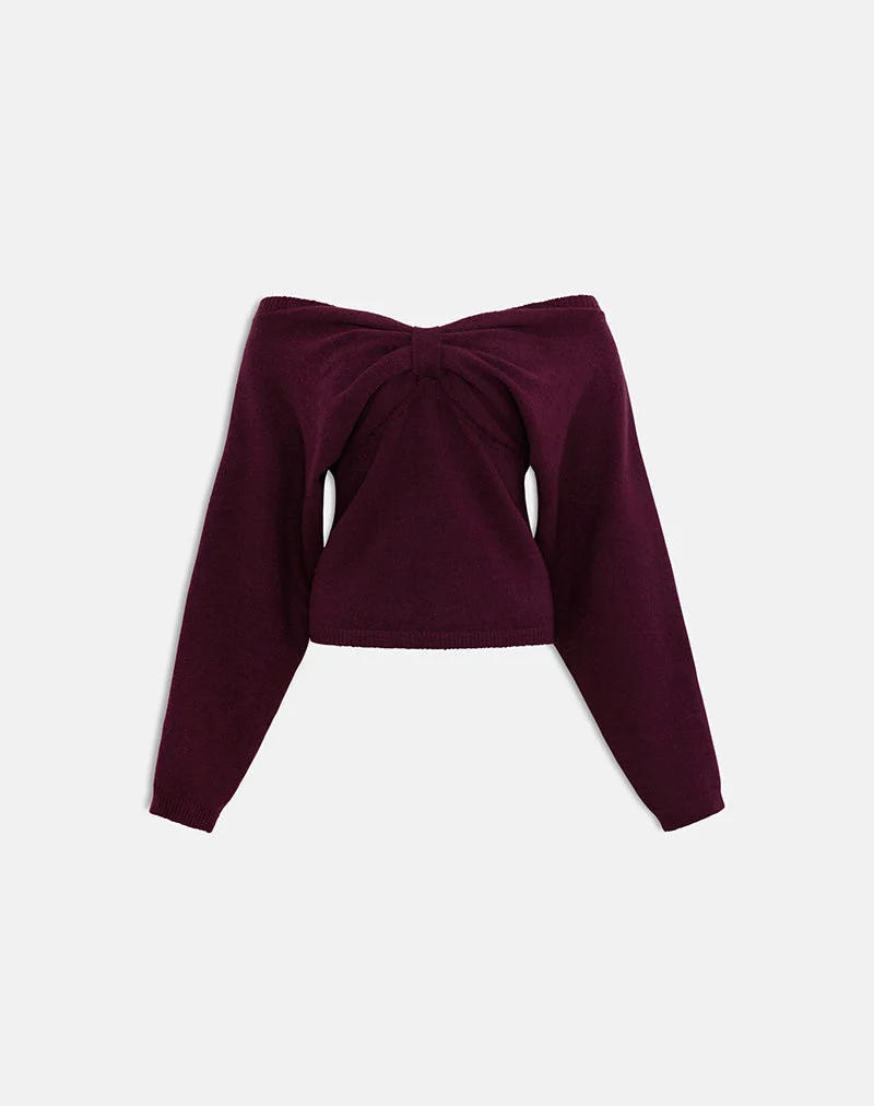 Sikuna Bow Jumper en violet foncé