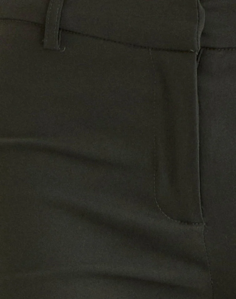 Pantalon évasé taille basse Darias, couleur kaki foncé