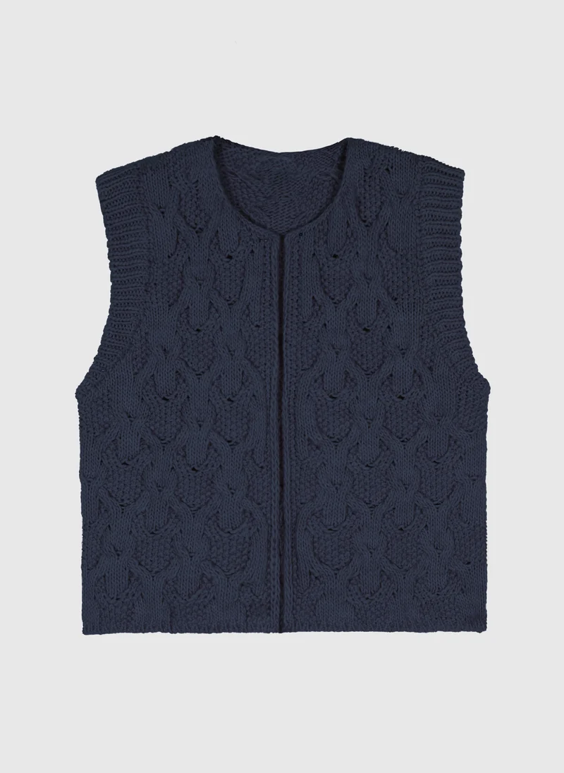 CARDIGAN SANS MANCHE LAJOY marine