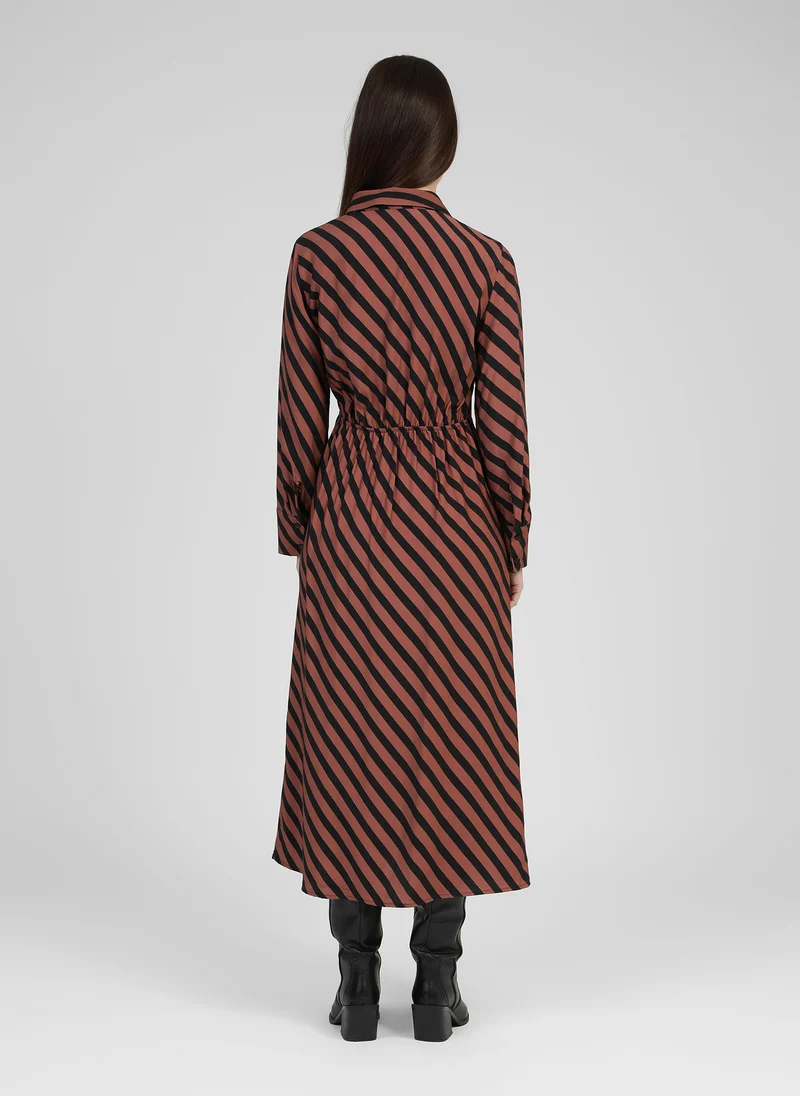 ROBE LONGUE MATARA stipe chocolat