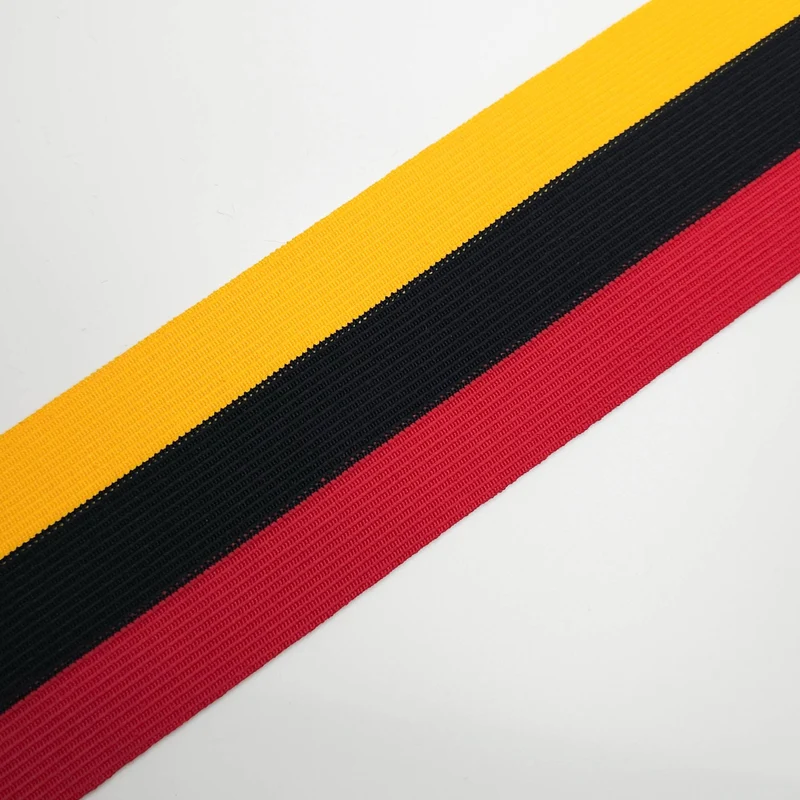 Élastique de ceinture rayé rétro | Rouge, noir & jaune