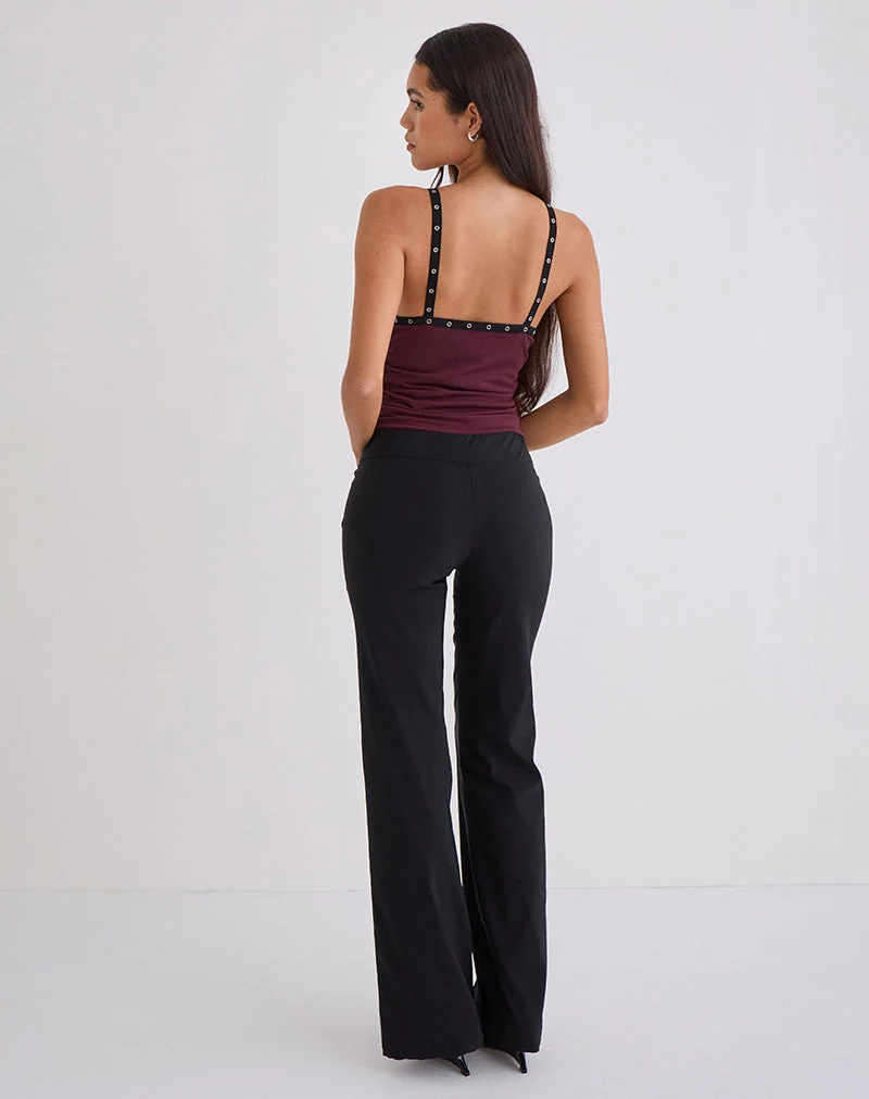 Top Tolani Cami en maille épaisse couleur vin
