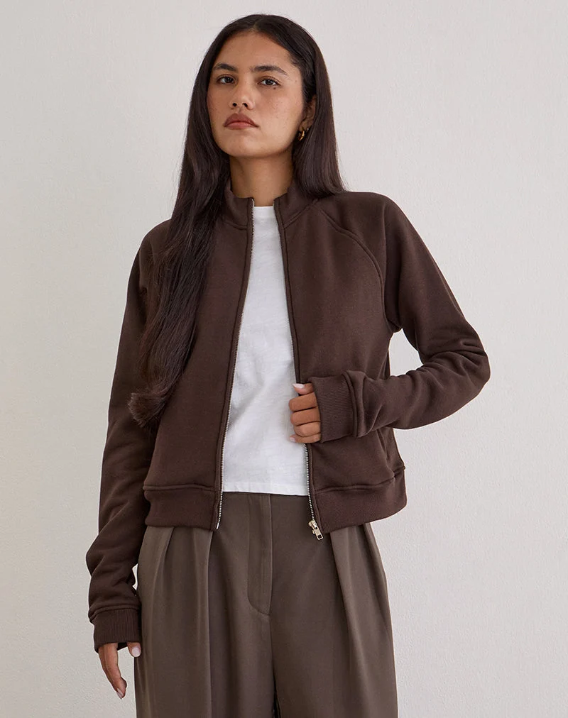 Pull à col roulé Tamayo Zip en chocolat amer