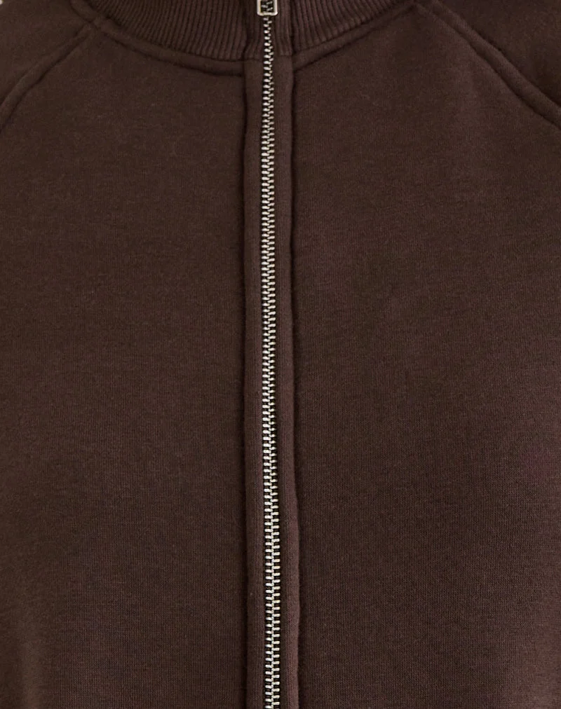Pull à col roulé Tamayo Zip en chocolat amer