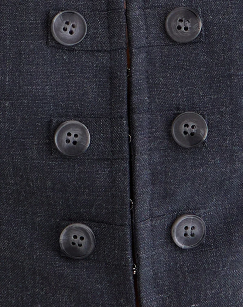 Haut corset Kariso en gris bleu couture