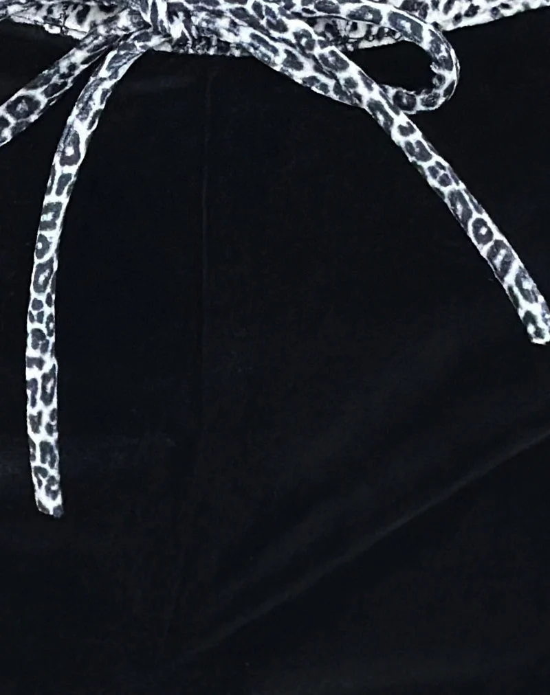 Pantalon Jalani noir avec bordure léopard