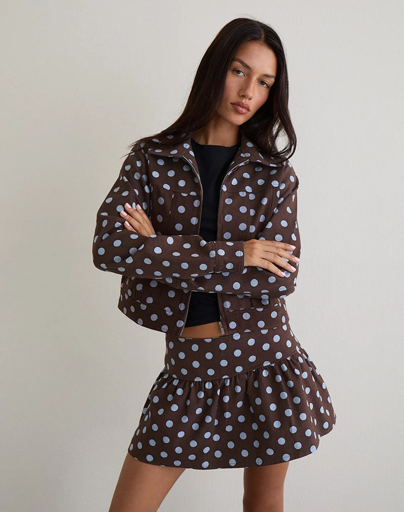 Veste Quorra en marron à pois monochromes