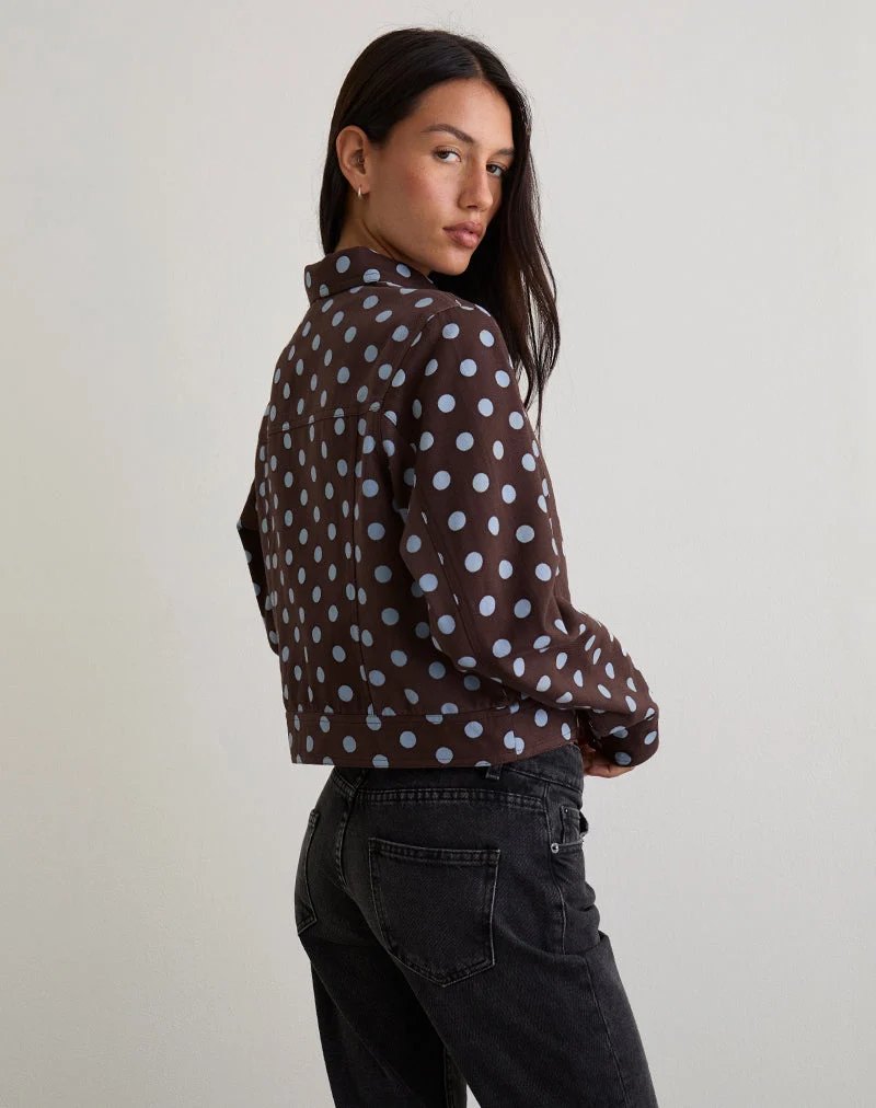 Veste Quorra en marron à pois monochromes