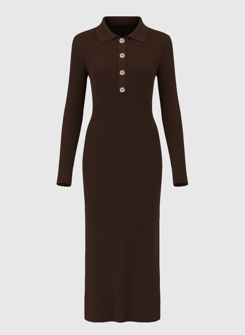 ROBE LONGUE NABOLO marron