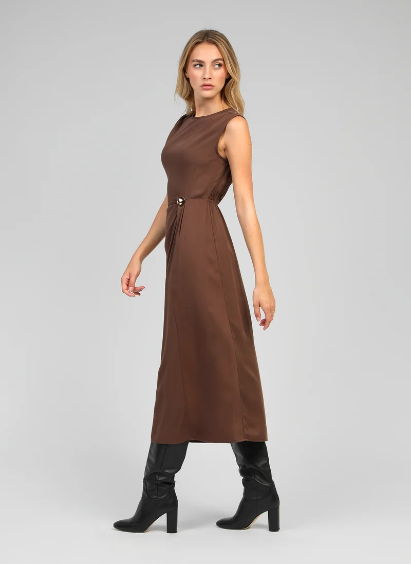 ROBE LONGUE MALEONY marron