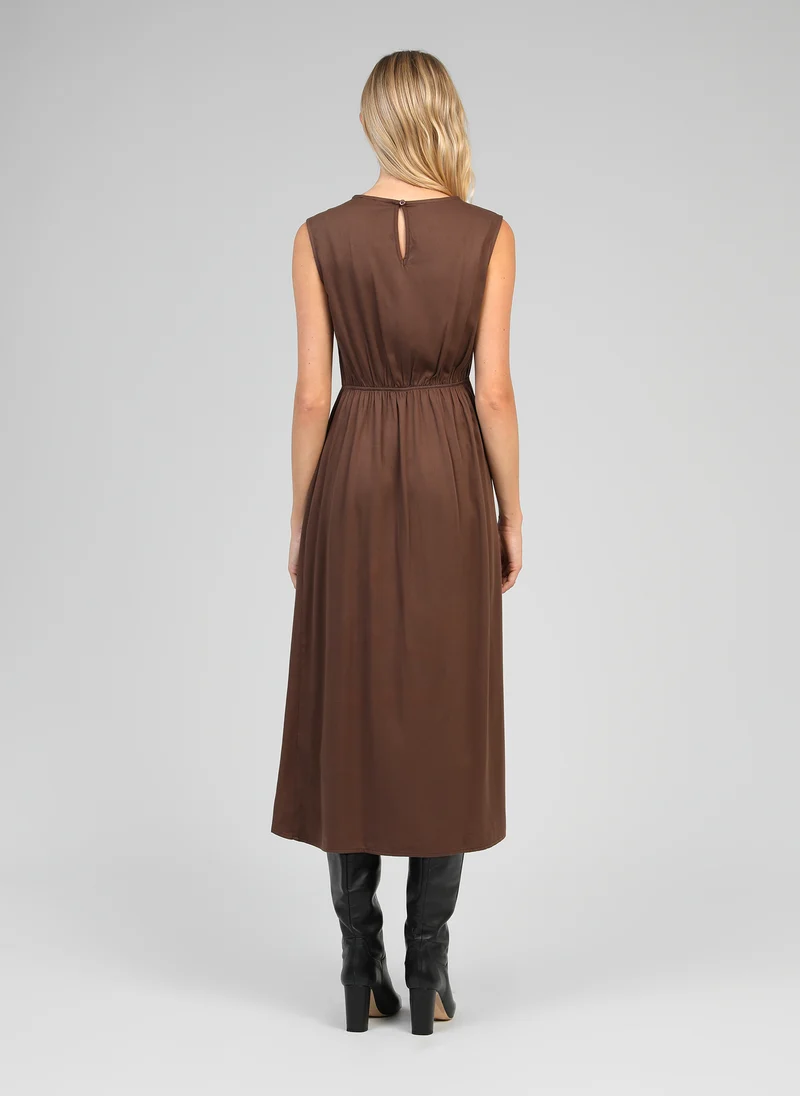 ROBE LONGUE MALEONY marron