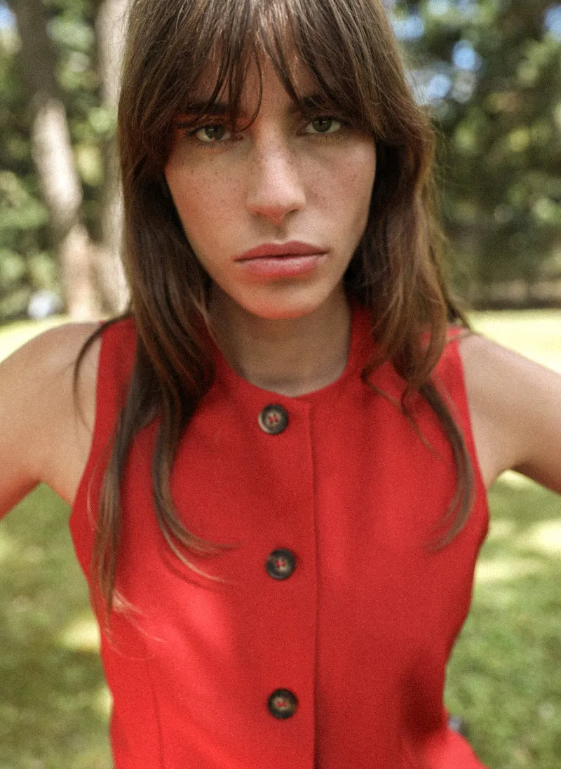 GILET DE COSTUME ZOLA rouge