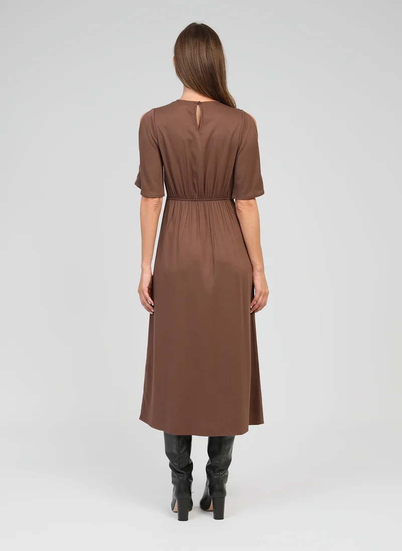 ROBE LONGUE MAELSA marron