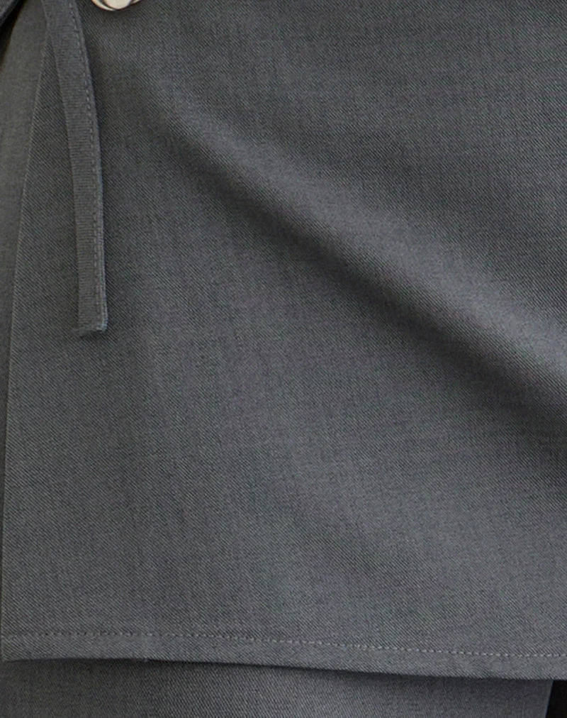 Elka Wrap Trouser in Tailoring Charcoal