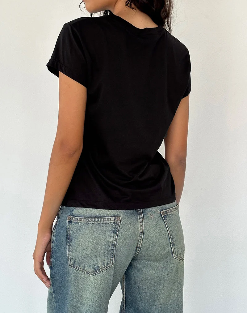 Clio Baggy Tee en jersey de tissu noir
