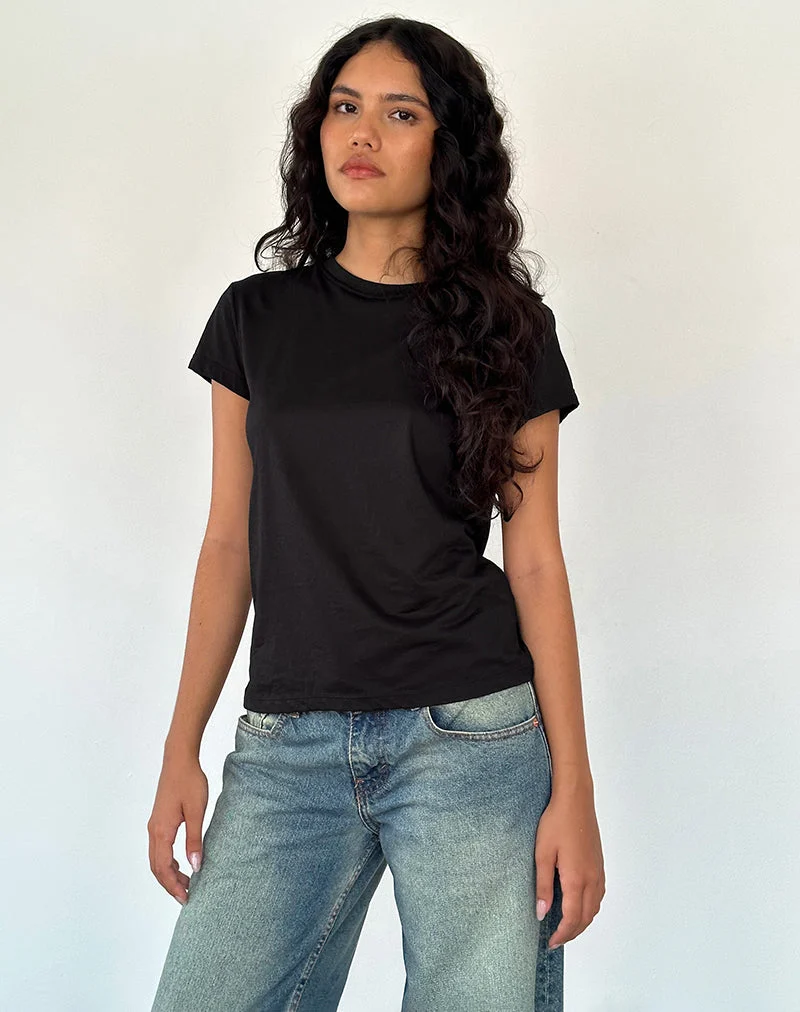 Clio Baggy Tee en jersey de tissu noir