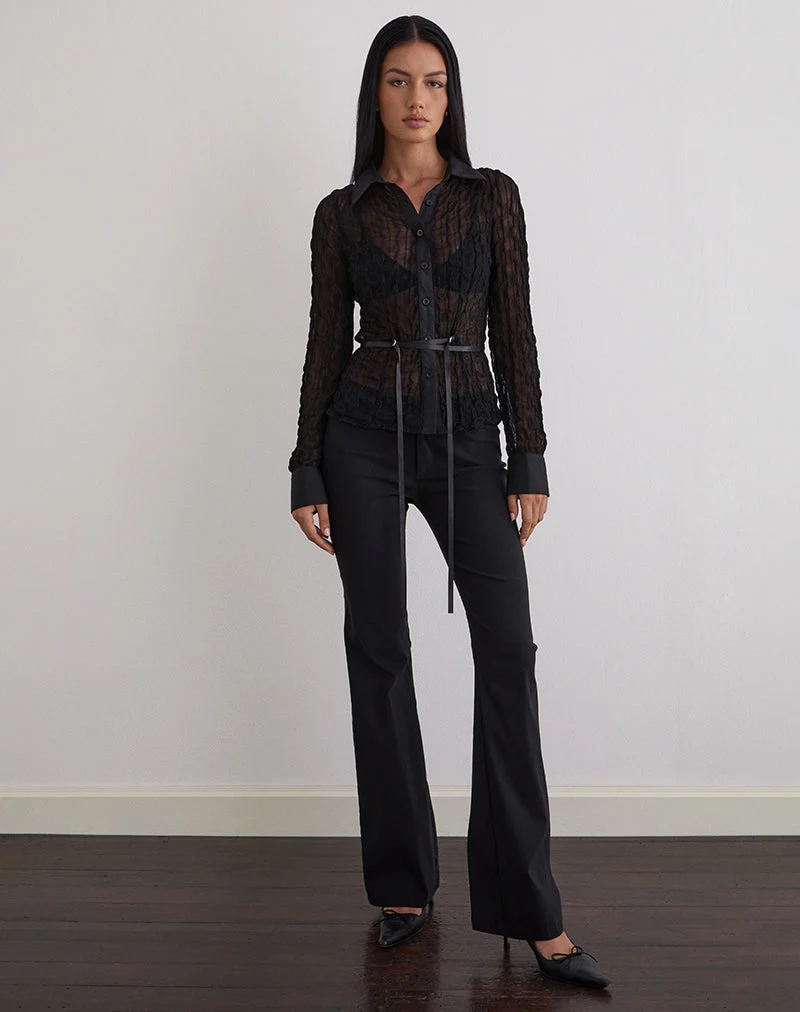 Chemise Christabel en maille texturée Noir