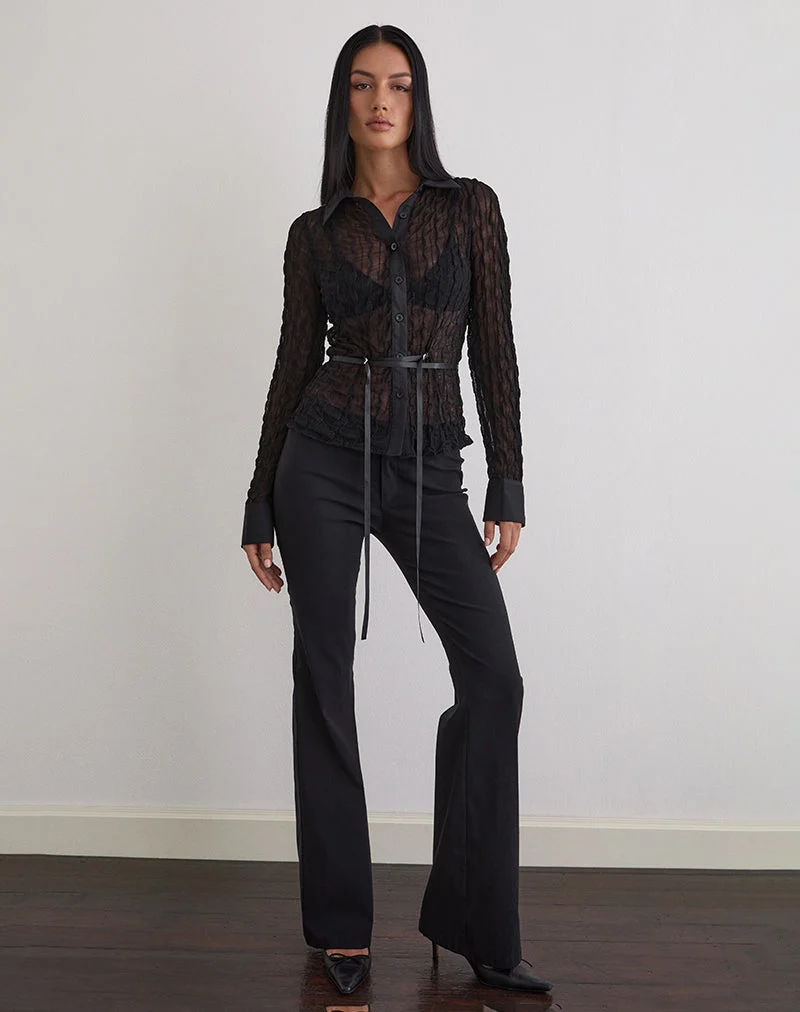 Chemise Christabel en maille texturée Noir