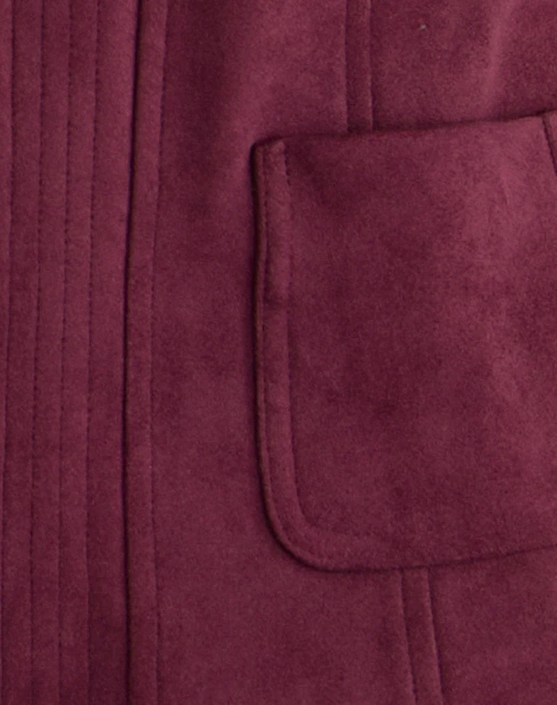 Veste Ukiyo en faux daim Bourgogne