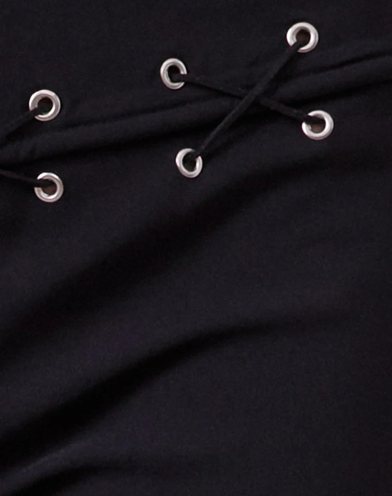 Pantalon à lacets Lirina en tailleur noir