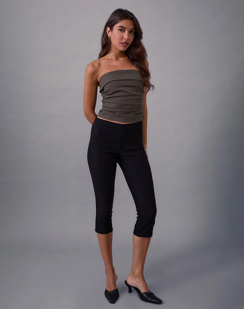 Elzi Corset Top in Tailoring Dark Olive