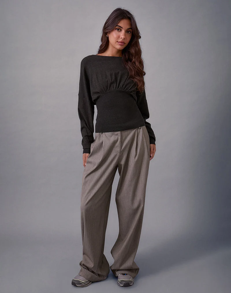 Pull Arvel en tricot anthracite