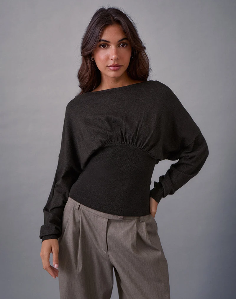 Pull Arvel en tricot anthracite