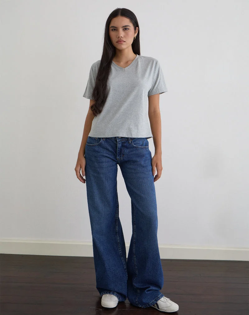 Top Viman en jersey gris chiné