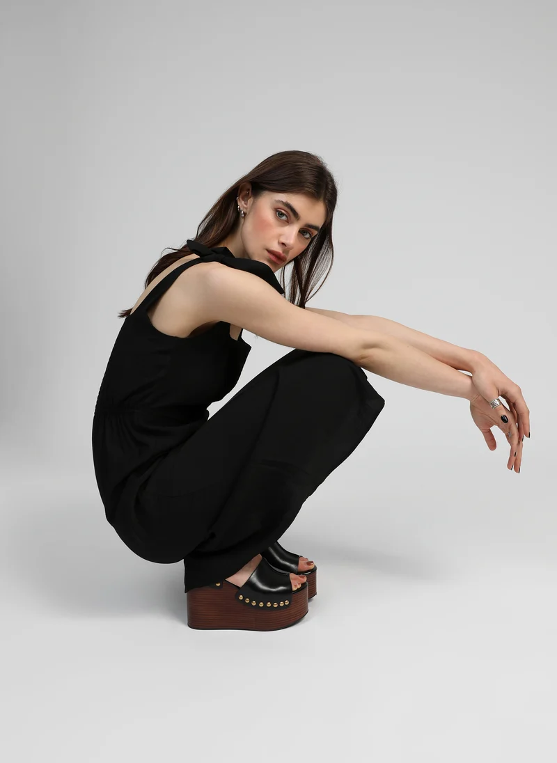 ROBE MIDI MANTIA noir
