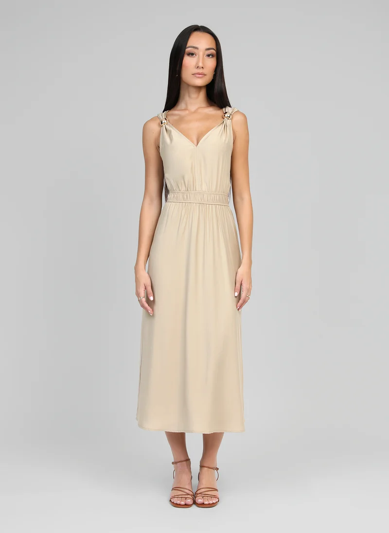 ROBE MIDI MALOUISE beige