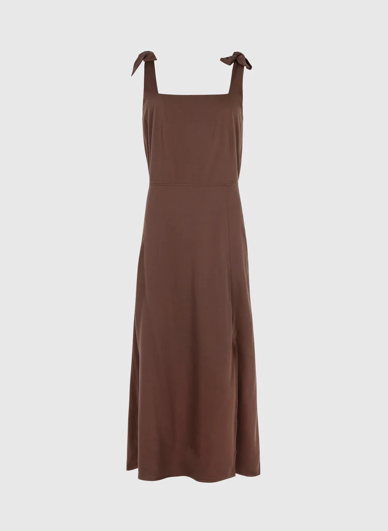 ROBE MIDI MANTIA marron