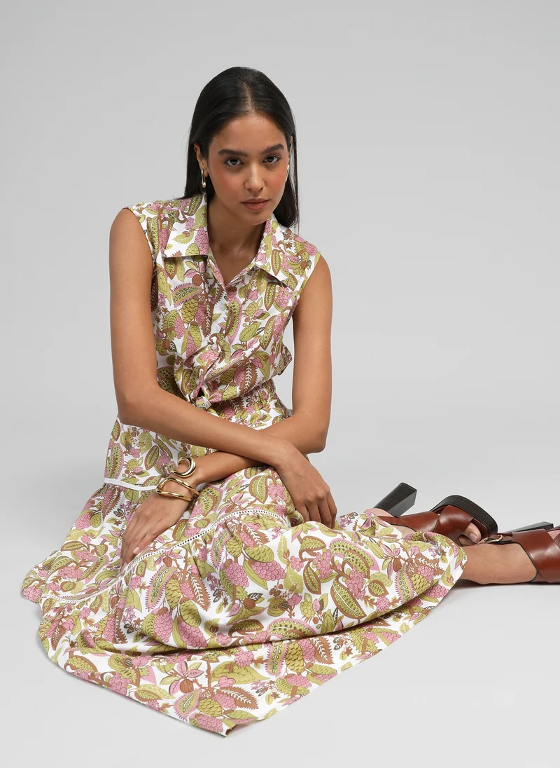 ROBE LONGUE OPAVIA ampelia tilleul