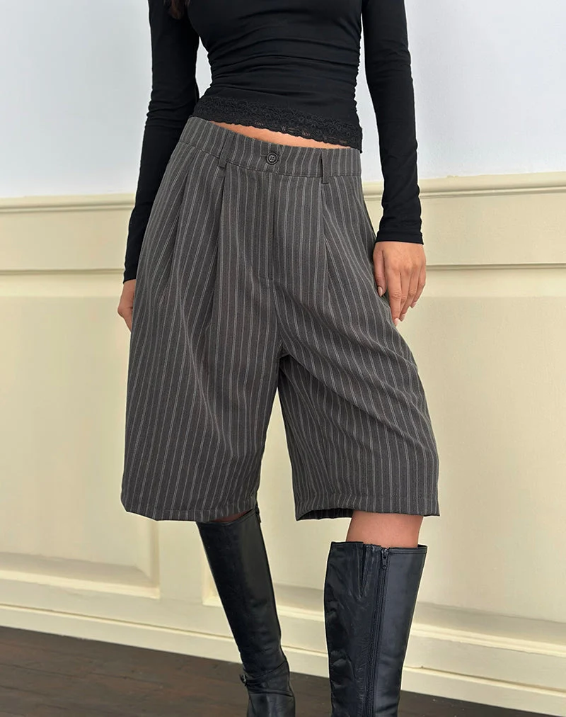 Short Asha en pinstripe anthracite