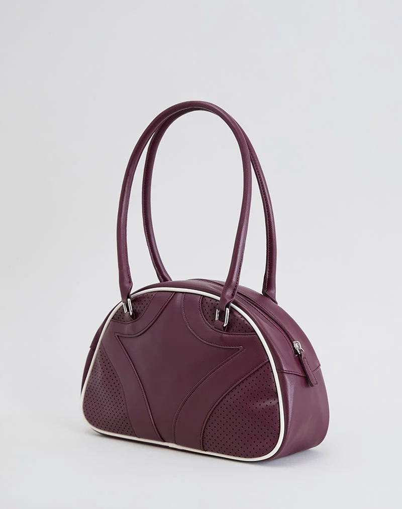 Sac bowler en crème et bourgogne