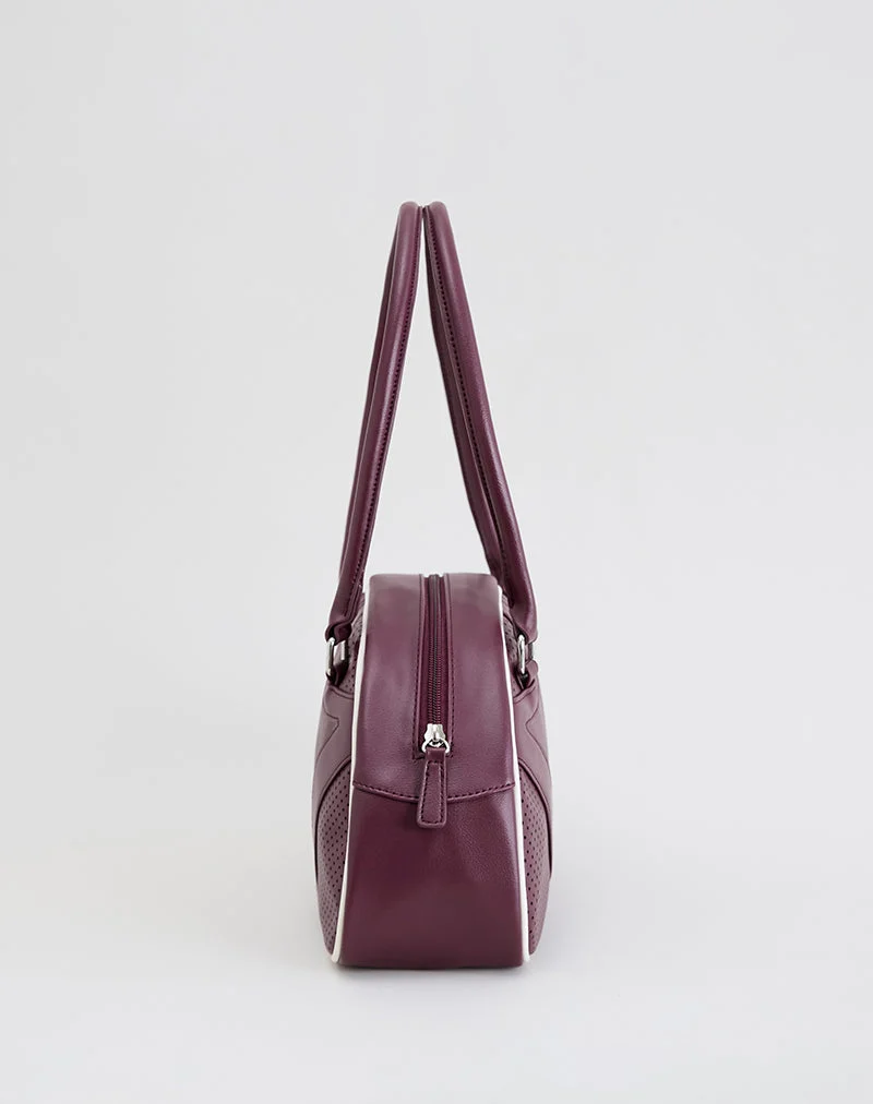 Sac bowler en crème et bourgogne