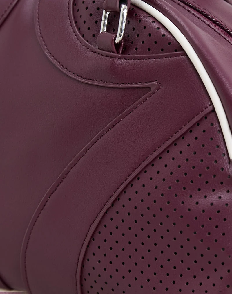 Sac bowler en crème et bourgogne