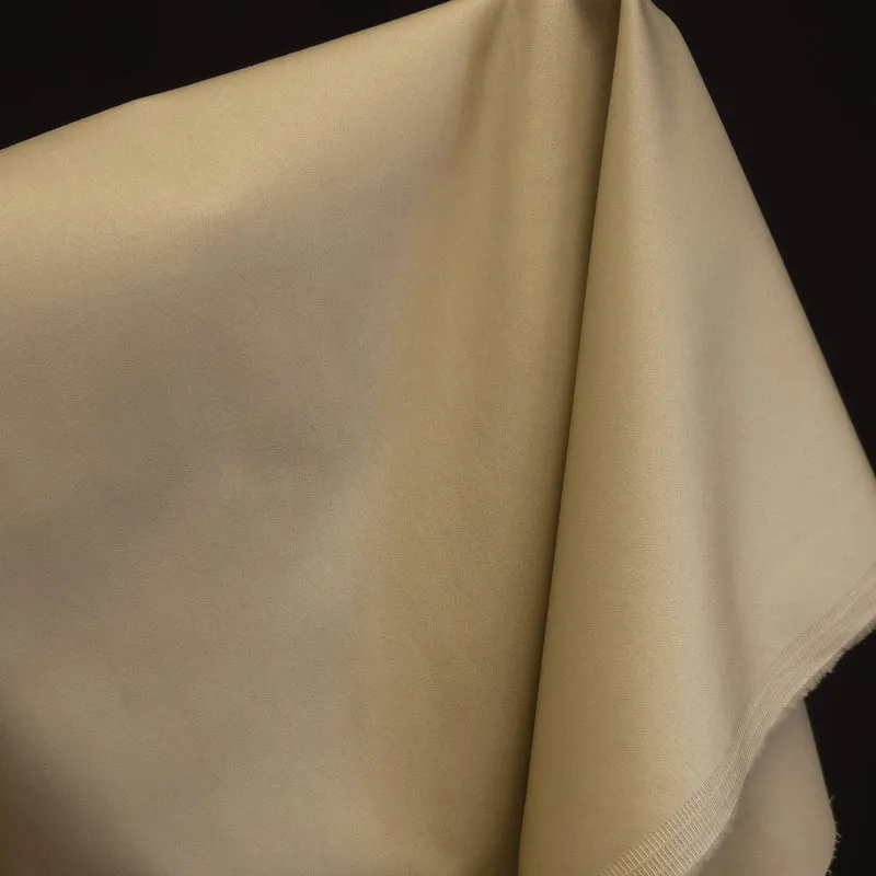 Coton Légèrement Extensible au Fini Satiné | Beige
