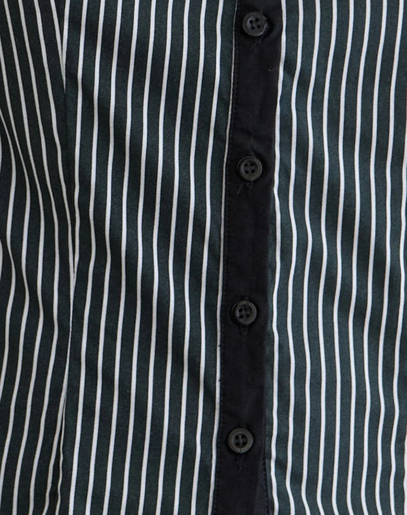 Chemisier Rosabe, monostripe noir et gris