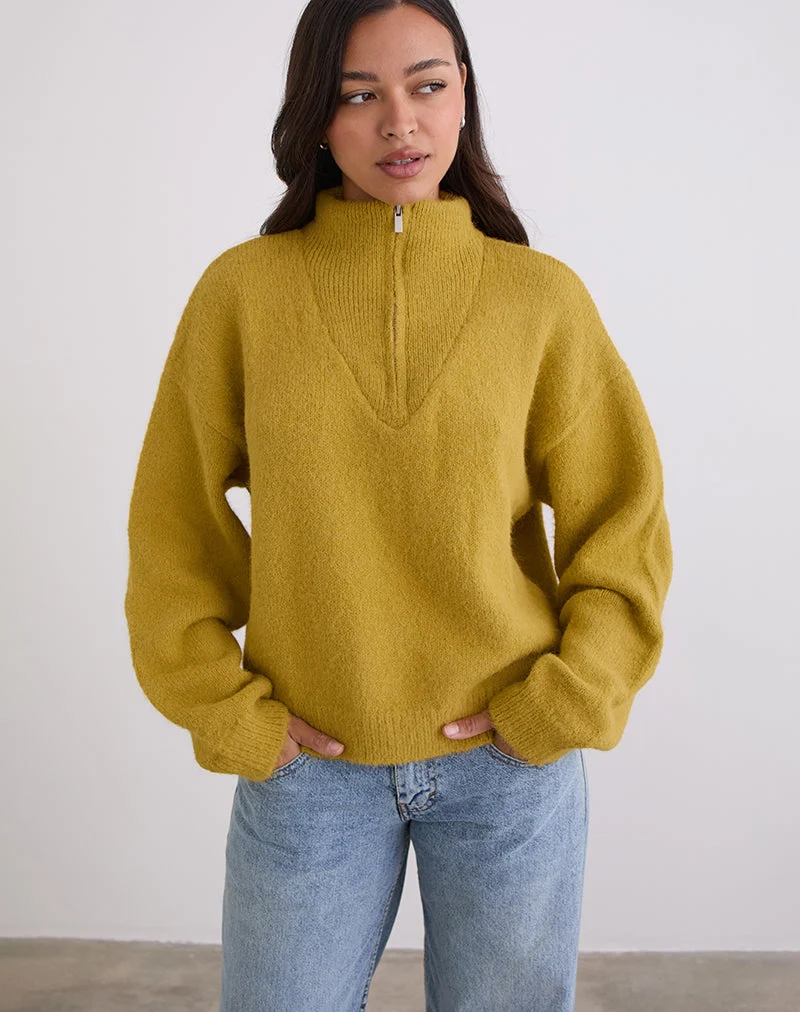 Pull Atine, ocre moutarde