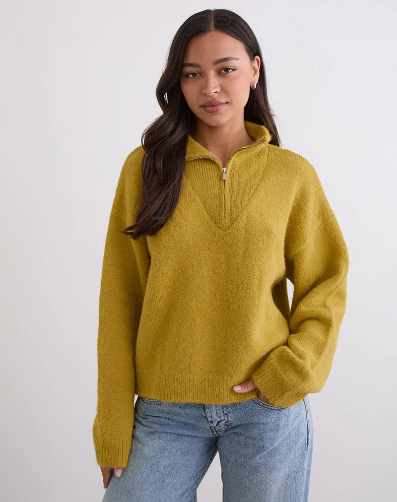 Pull Atine, ocre moutarde